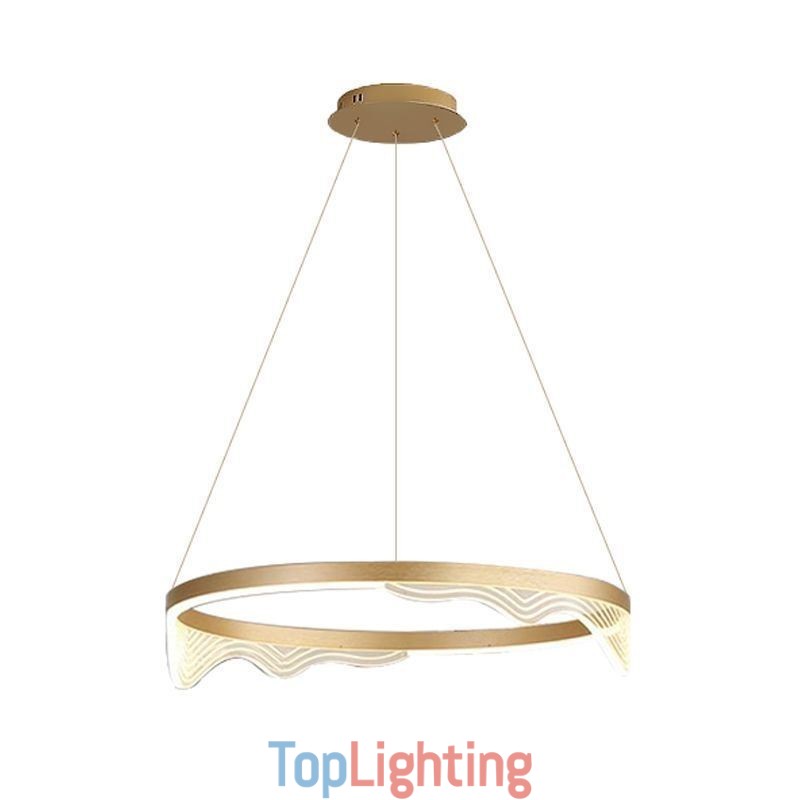 Nordic Aluminum Pendant Light Golden Wave Ripple Hanging Light