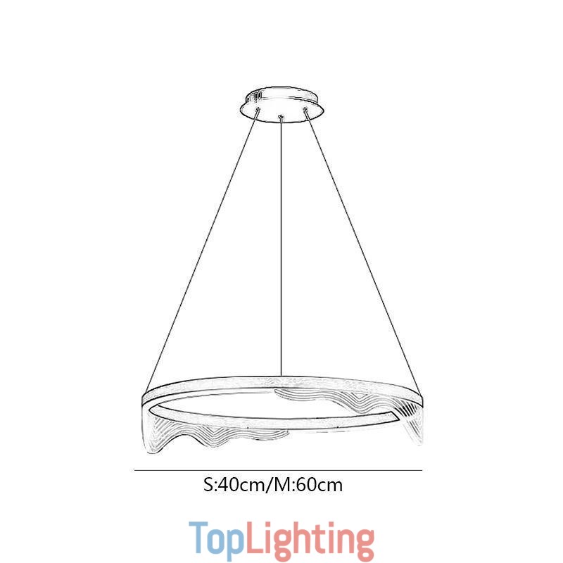 Nordic Aluminum Pendant Light Golden Wave Ripple Hanging Light