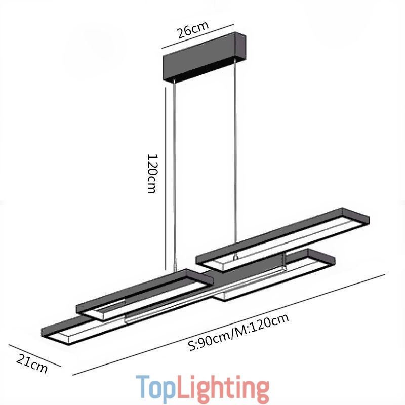 Modern Pendant Light Horizontal Ceiling Light Fixture