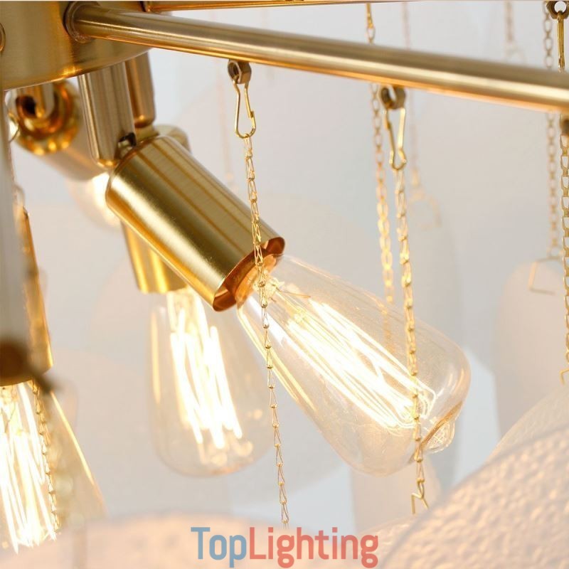 Modern 6 Light Hanging Light Pendant Light With Glass Shape