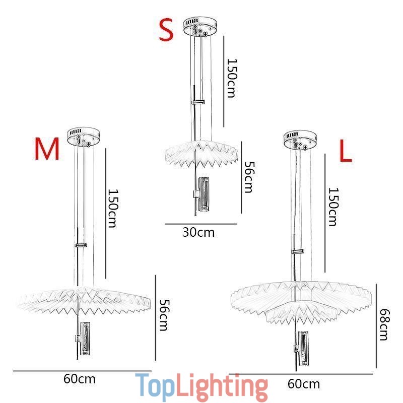 Modern Pleated Pendant Light Acrylic Decorative Lighting