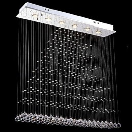 Rectangle Crystal Pendant Light Ceiling Chandelier Lighting Lamps Fixtures