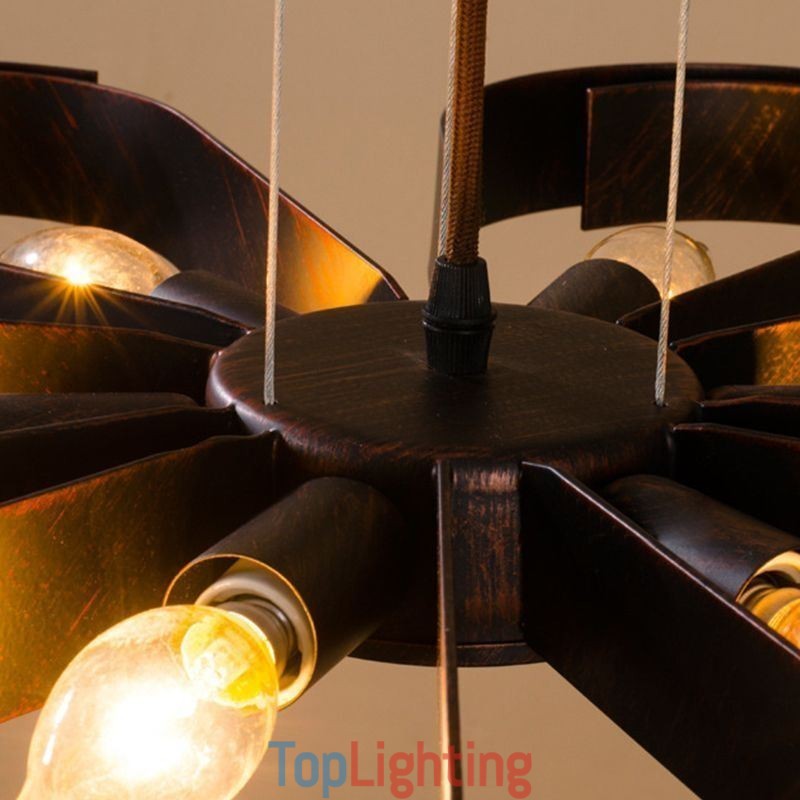 Modern Vintage Ceiling Light Iron Flower Shaped Pendant Light