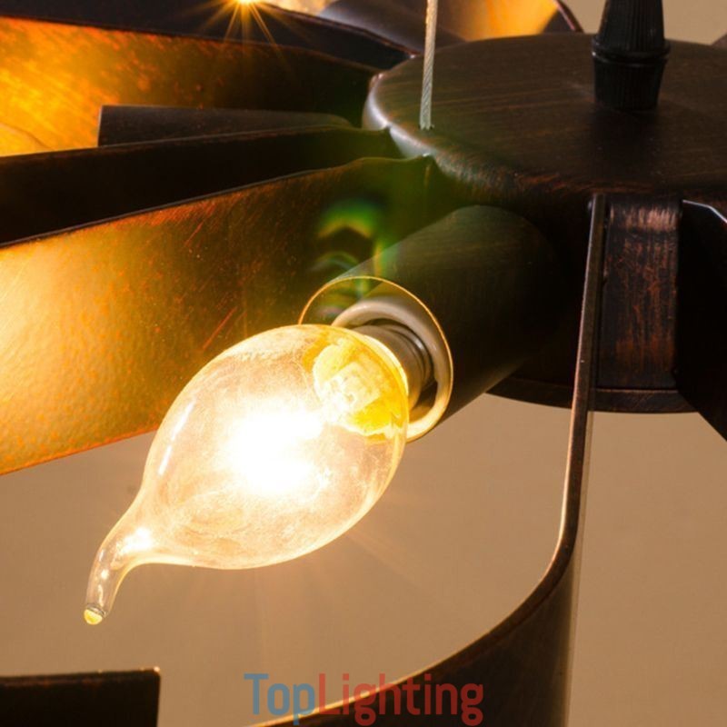 Modern Vintage Ceiling Light Iron Flower Shaped Pendant Light