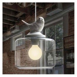 Retro Style Glass Pendant Light Little Bird Decorative Lighting
