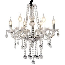 Modern Contemporary Crystal Electroplated Metal Chandelier