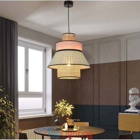 1 Light Dress Lampshade Pendant Lamp Bamboo Weave Lighting 1 Light Dress Lampshade Pendant Lamp Bamboo Weave Lighting
