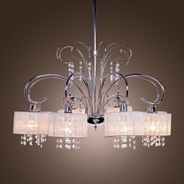 Modern Contemporary Crystal Chrome Metal Chandelier