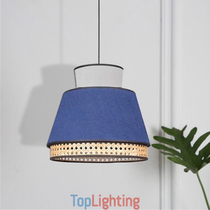 1 Light Dress Lampshade Pendant Lamp Bamboo Weave Lighting