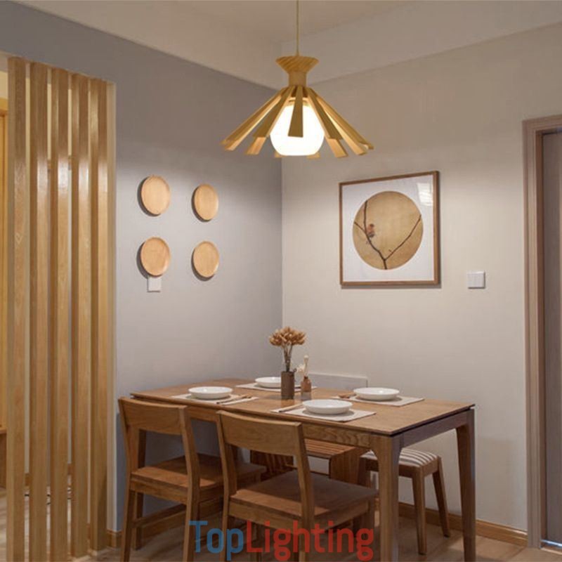 Simple Style Wood Pendant Light Fixture