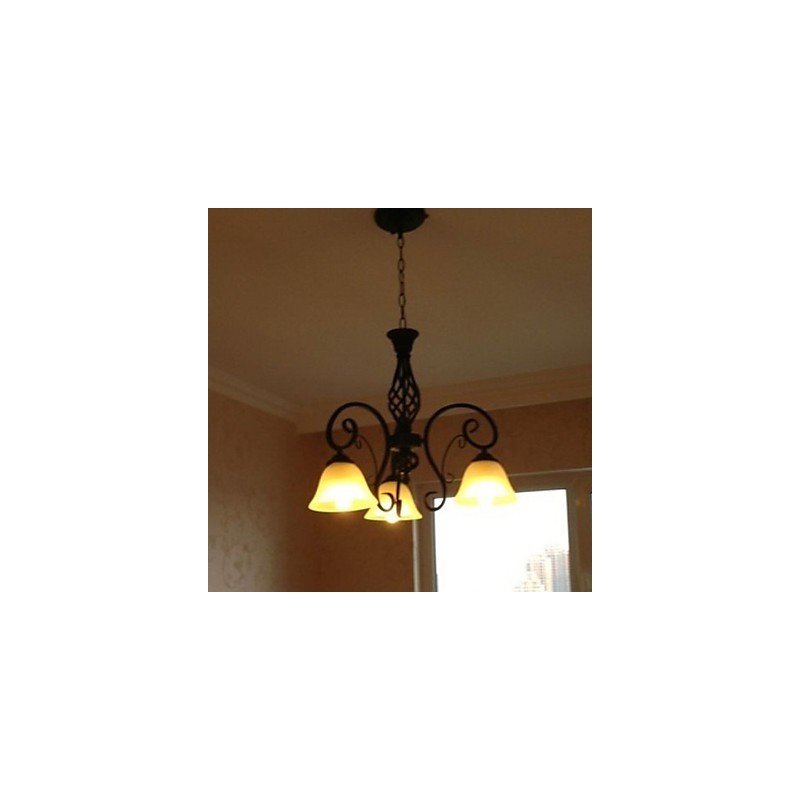 Rustic Lodge Painting Metal Chandelier