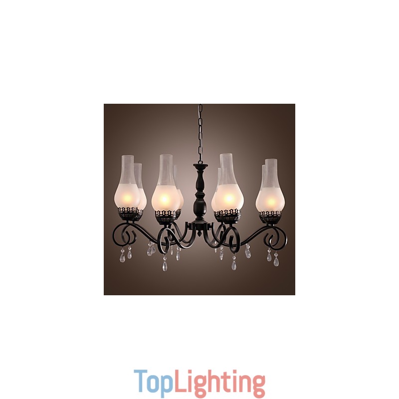 Traditional Classic Candle Style Painting Chandelier