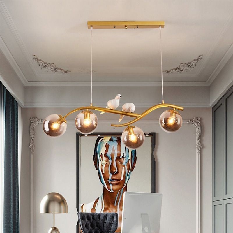 Modern Minimalist Branch Pendant Light 4 Lamp Decorative Light