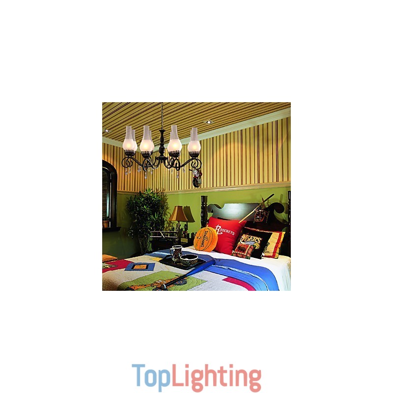 Traditional Classic Candle Style Painting Chandelier