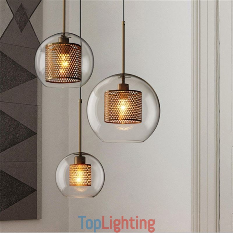 Minimalist Glass Cluster Pendant Light 3 Light Ceiling Light Island