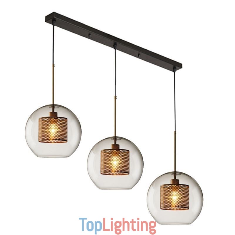 Minimalist Glass Cluster Pendant Light 3 Light Ceiling Light Island