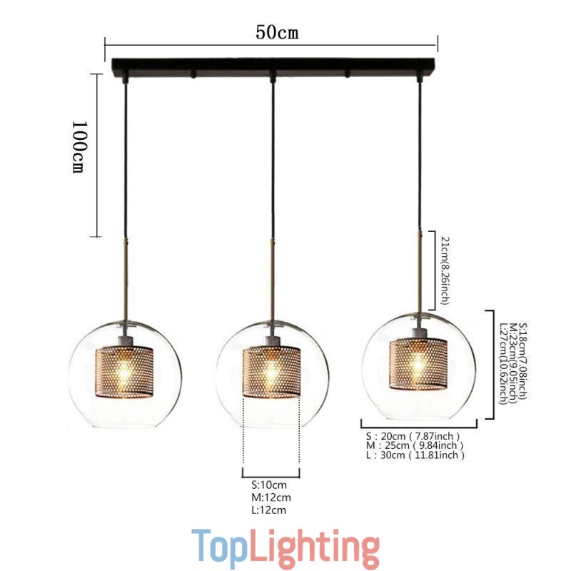 Minimalist Glass Cluster Pendant Light 3 Light Ceiling Light Island
