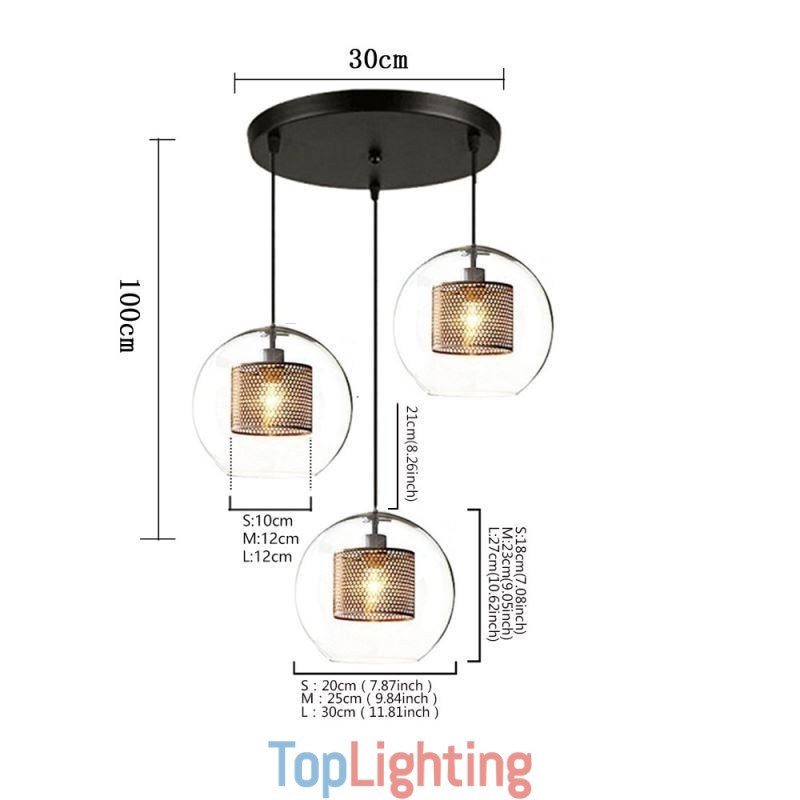 Minimalist Glass Cluster Pendant Light 3 Light Ceiling Light Island