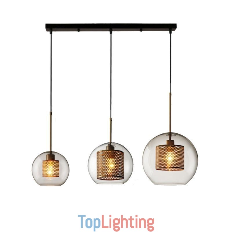 Minimalist Glass Cluster Pendant Light 3 Light Ceiling Light Island