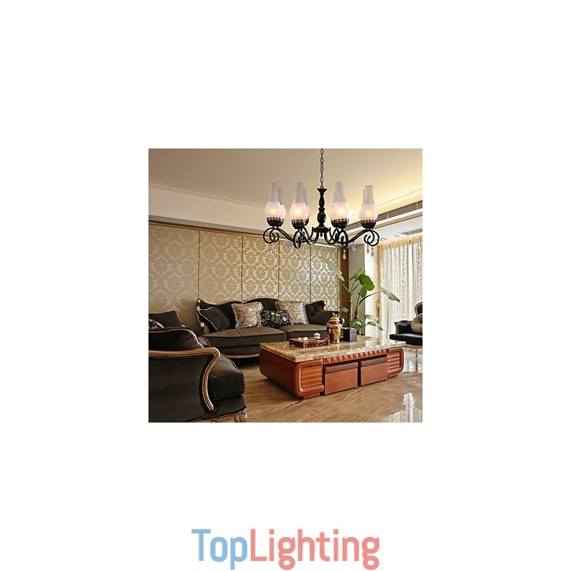 Traditional Classic Candle Style Painting Chandelier