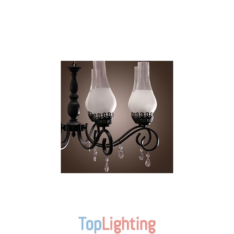 Traditional Classic Candle Style Painting Chandelier