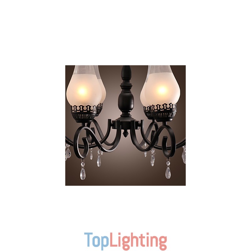 Traditional Classic Candle Style Painting Chandelier