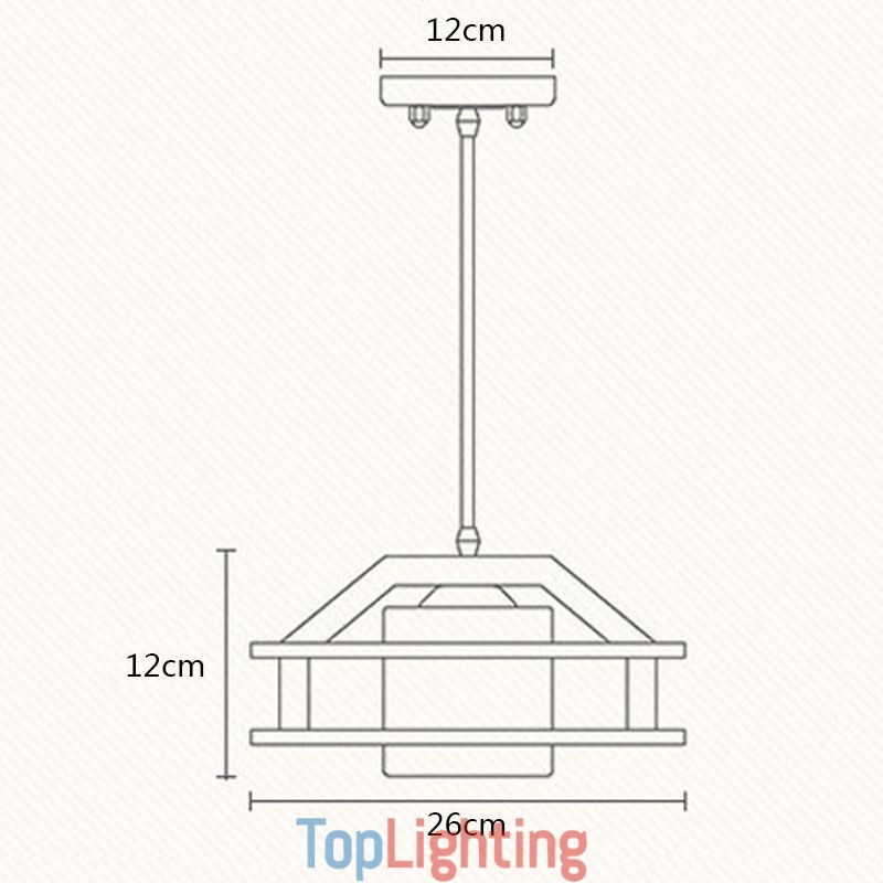 Nordic Style Oak Pendant Lamp with Frosted Glass Lamp Shade Cafe
