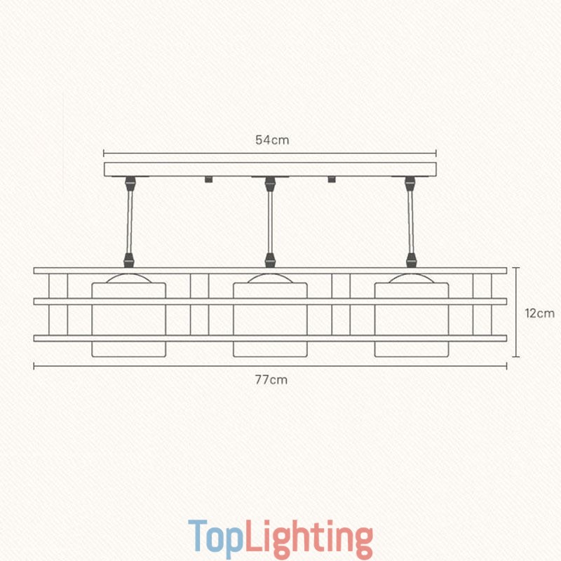 Creative 3 Lights Oak Pendant Lamp Decorative Wood Ceiling Light Cafe