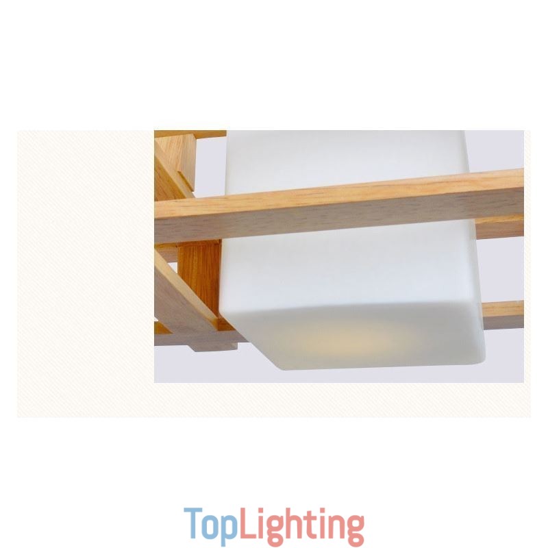 Creative 3 Lights Oak Pendant Lamp Decorative Wood Ceiling Light Cafe