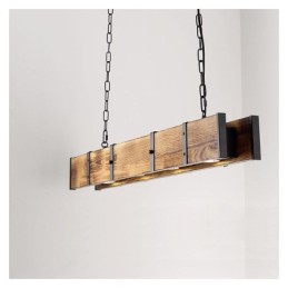 Industrial Style Pendant Light Rectangle Wood Ceiling Light Island