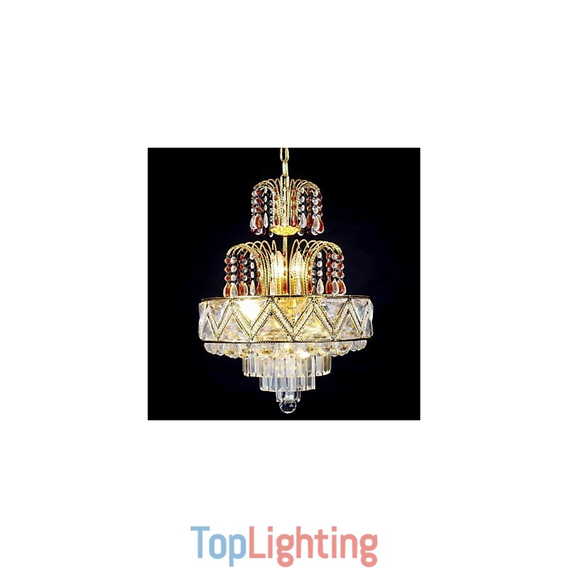 Traditional Classic Crystal Painting Metal Chandelier
