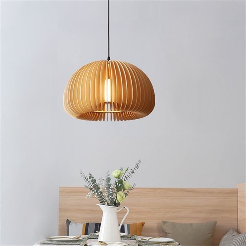 Retro Style Pendant Light Basswood Pumpkin Pendant Lamp