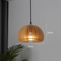 Retro Style Pendant Light Basswood Pumpkin Pendant Lamp