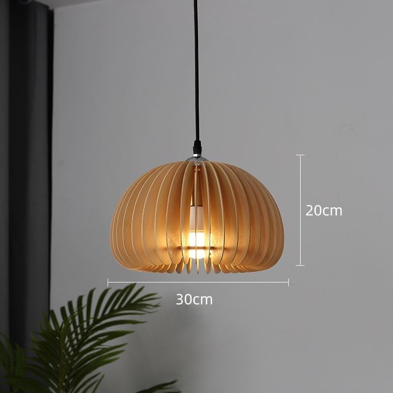 Retro Style Pendant Light Basswood Pumpkin Pendant Lamp
