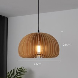 Retro Style Pendant Light Basswood Pumpkin Pendant Lamp