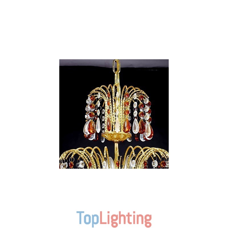 Traditional Classic Crystal Painting Metal Chandelier