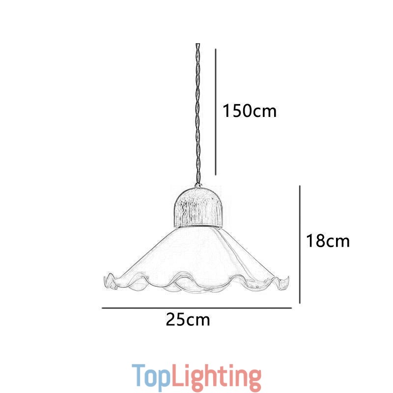 Modern Lace Glass Pendant Light Single Head Pendant Lamp