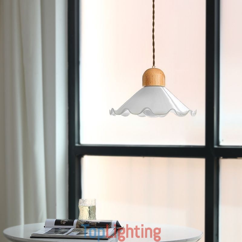 Modern Lace Glass Pendant Light Single Head Pendant Lamp