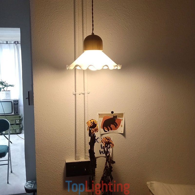 Modern Lace Glass Pendant Light Single Head Pendant Lamp