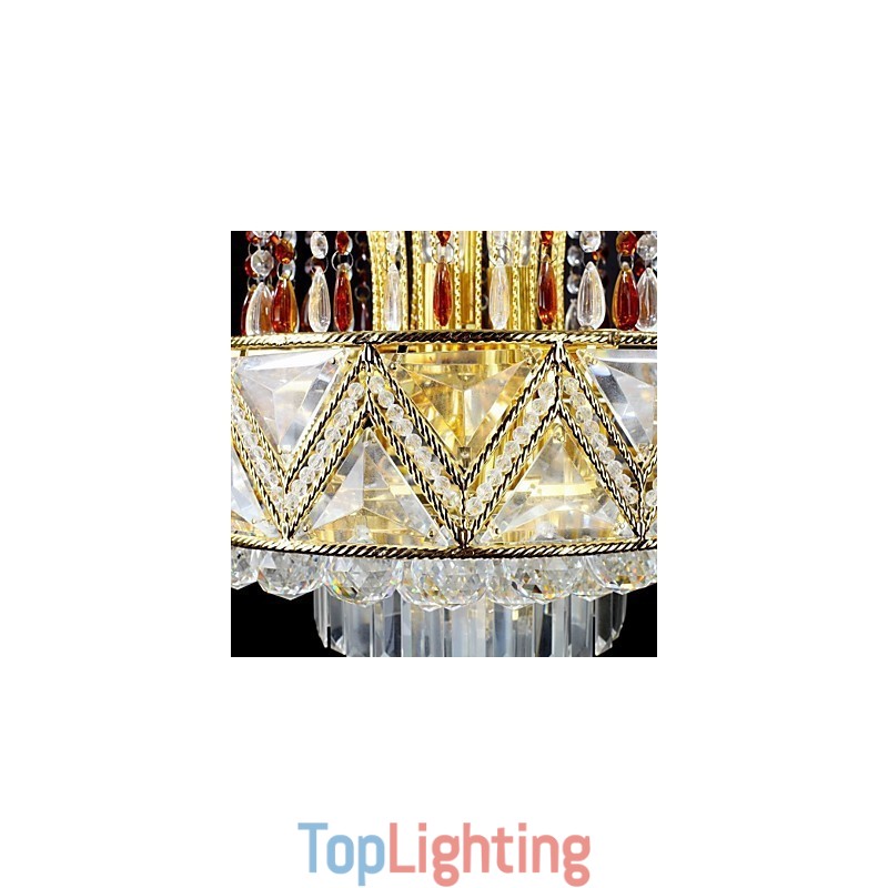 Traditional Classic Crystal Painting Metal Chandelier