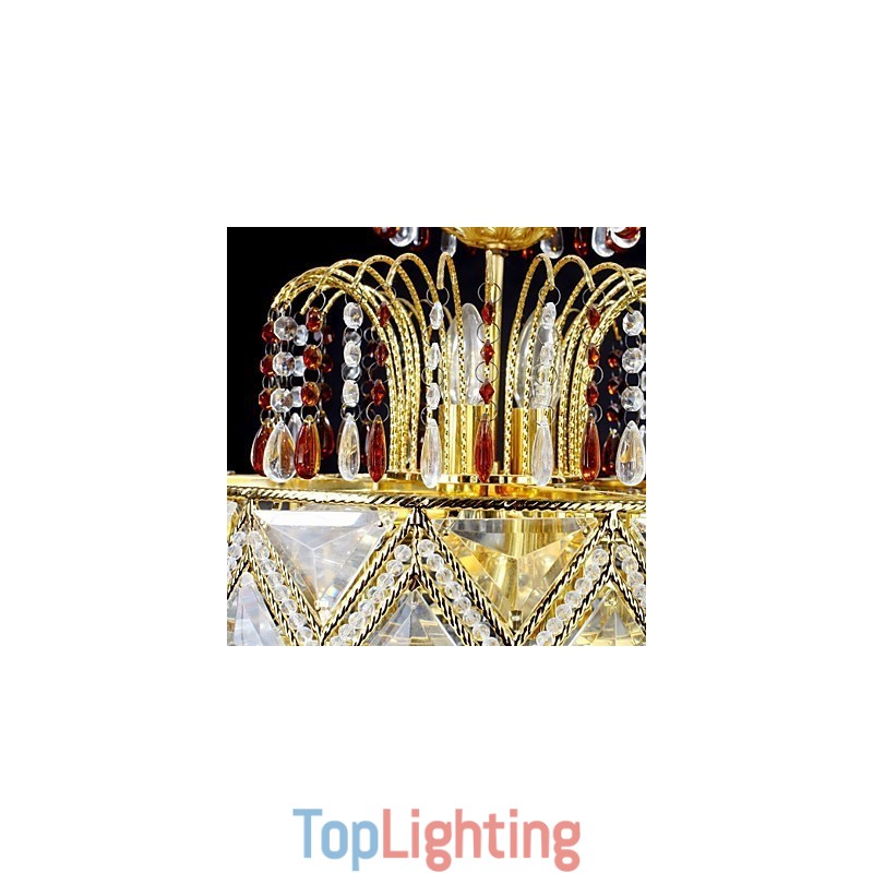 Traditional Classic Crystal Painting Metal Chandelier