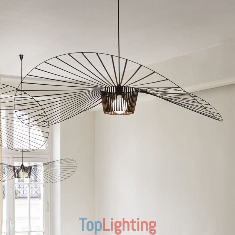 Iron Pendant Light Straw Hat Lamp 1 Light
