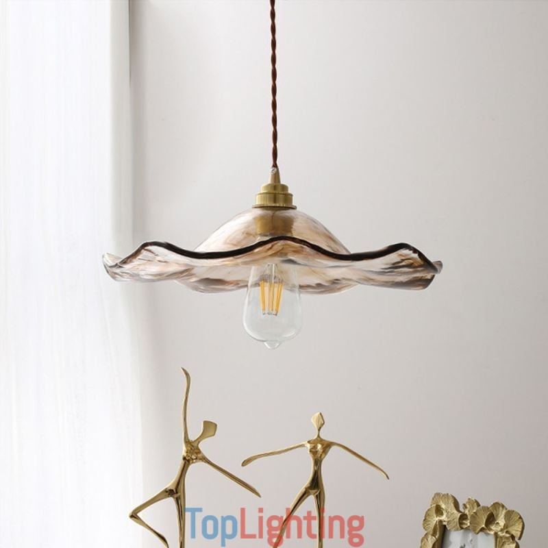 Lotus Leaf Glass Pendant Light Creative Decorative Light Fixture