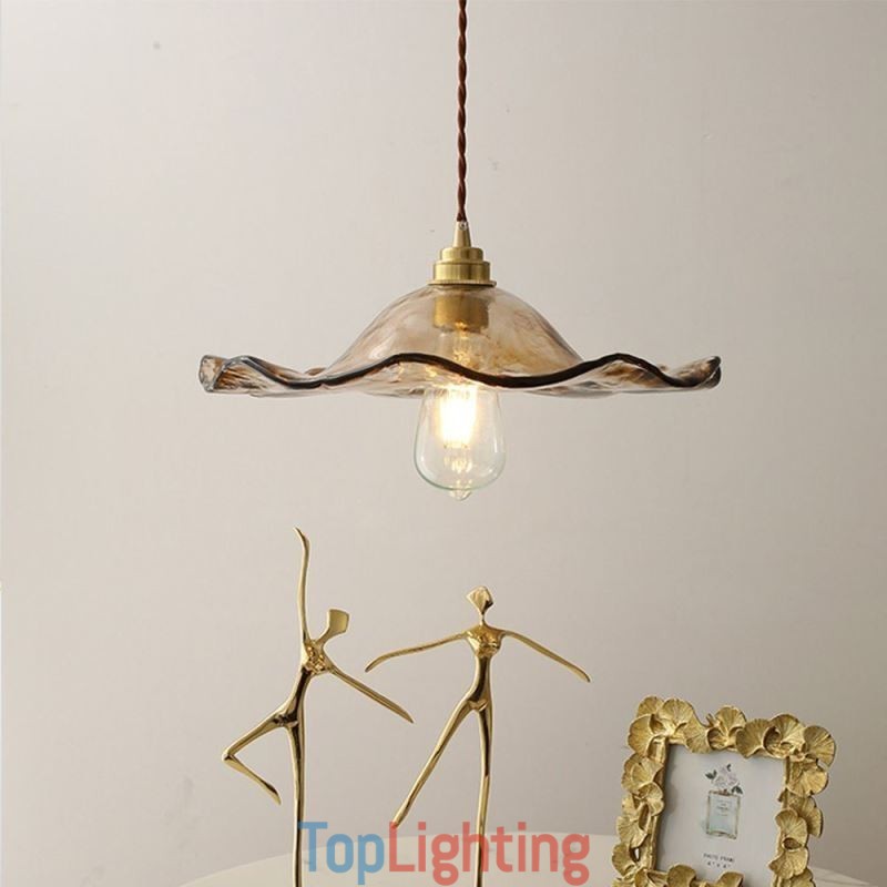 Lotus Leaf Glass Pendant Light Creative Decorative Light Fixture