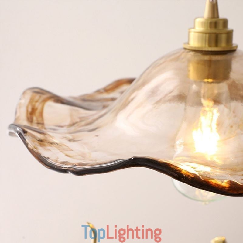 Lotus Leaf Glass Pendant Light Creative Decorative Light Fixture
