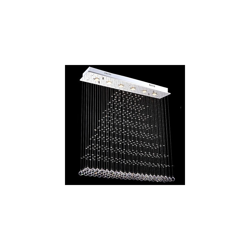 Rectangle Crystal Pendant Light Ceiling Chandelier Lighting Lamps Fixtures