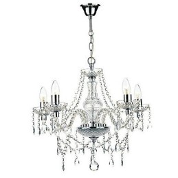 Traditional Classic Crystal Chrome Metal Chandelier