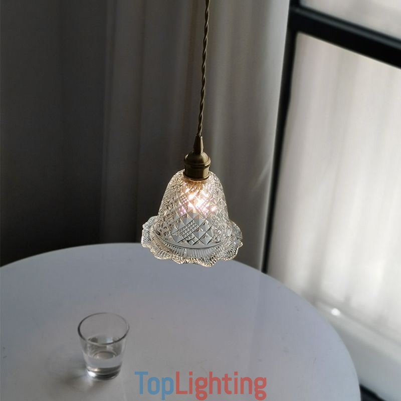 Modern Flower Glass Pendant Light 1 Light Decorative Light Fixture