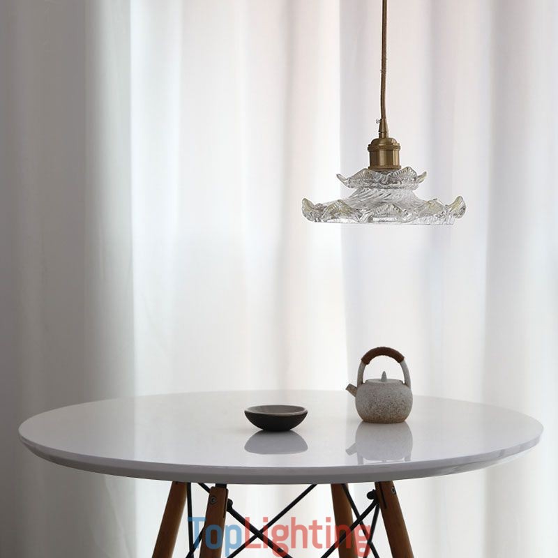 Japanese Style Glass Pendant Light Lotus Glass Pendant Lamp