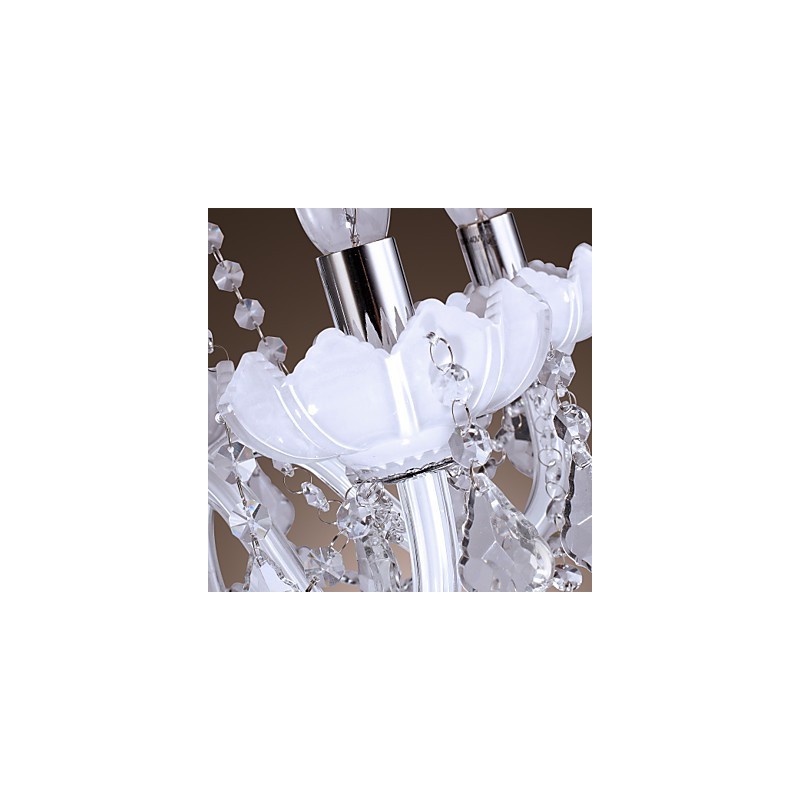 Elegant Crystal Chandelier with 5 Lights in White